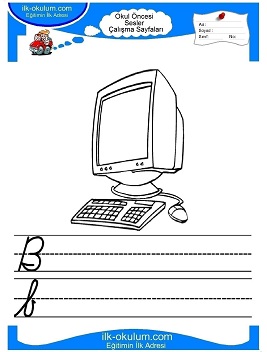 Çocuklar İçin B Sesi Çalışma Sayfaları 